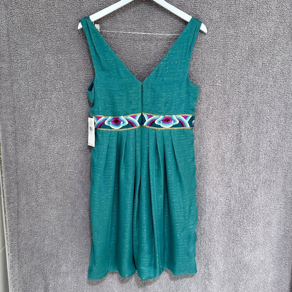 Nicole Miller silk and gold metallic bubble hem dress Size 12 - Picture 7 of 12